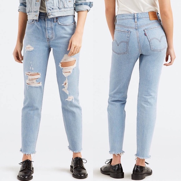 Levi's Denim - Levi’s Wedgie Fit Distressed Tapered Leg Jeans